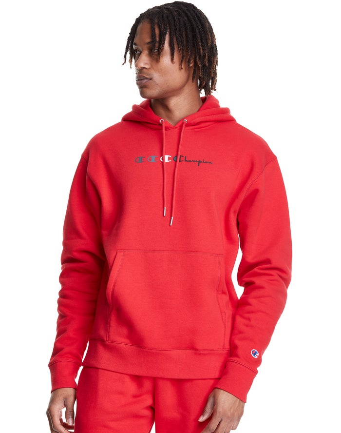 Champion Hoodie Heren - Rood - Classic Fleece Triple Logo ( 289073-WNU )